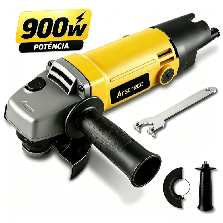 Angle Grinder 900W 11000RPM 110V/220V 115mm Professional for Cutting Grinding Sanding and Polishing Com Accessories