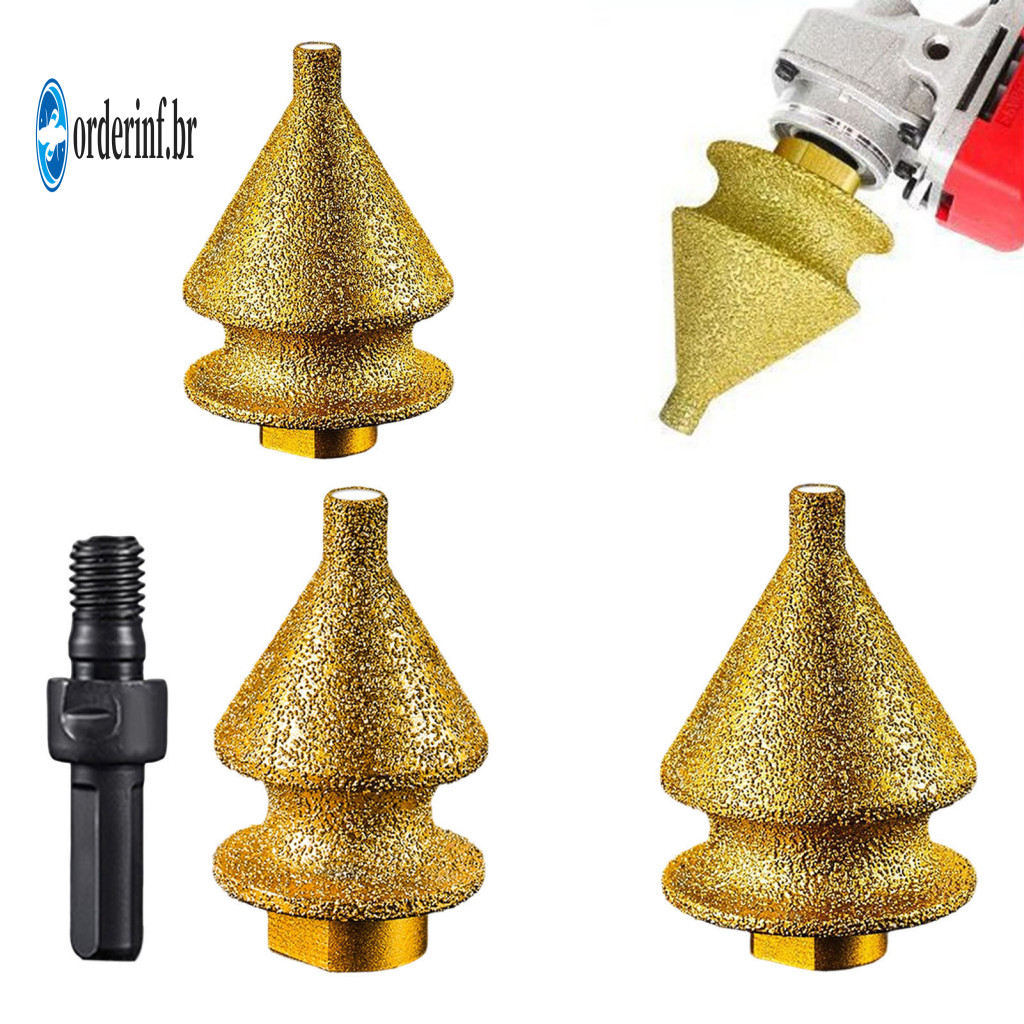 4-in-1 Grinding Head Diamond Chamfering Drill Bit for Grinder – Hole Saw Beveling Polishing Arc Trimming Tool for Gran