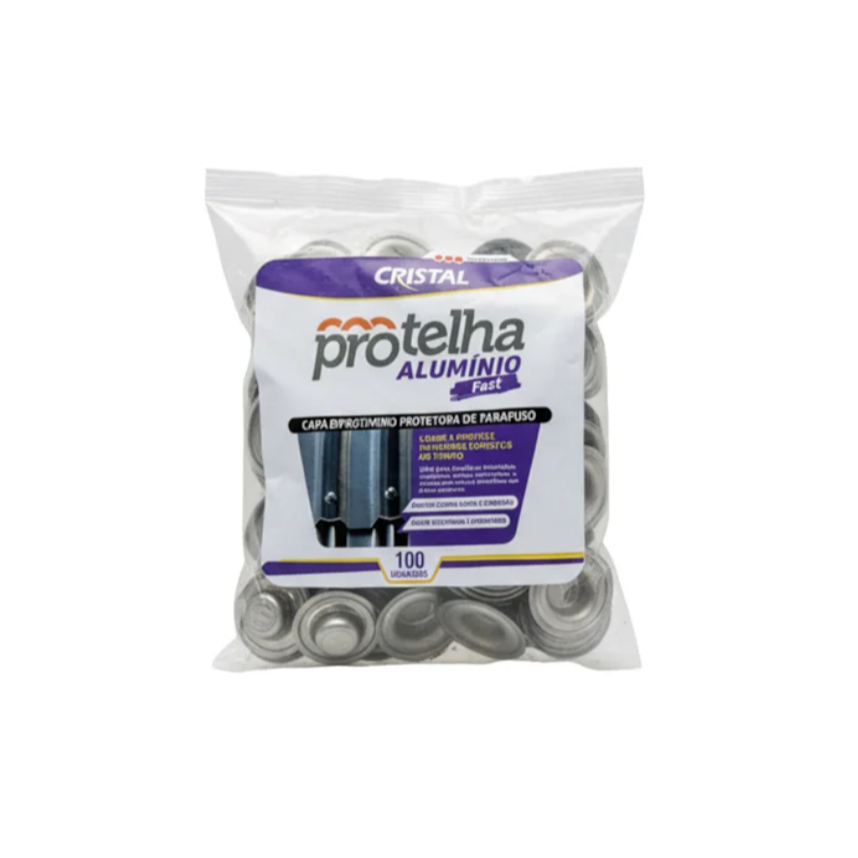 Kit 100x Proteção de Parafuso Premium Protelha Alumínio Telhado - Fast Cristal
