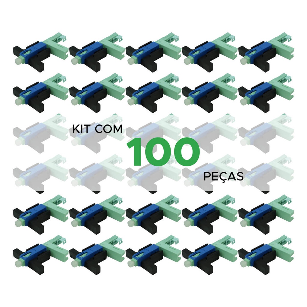 100x Conector Fast Rápido Ftth Sc Upc Reutilizável 53mm