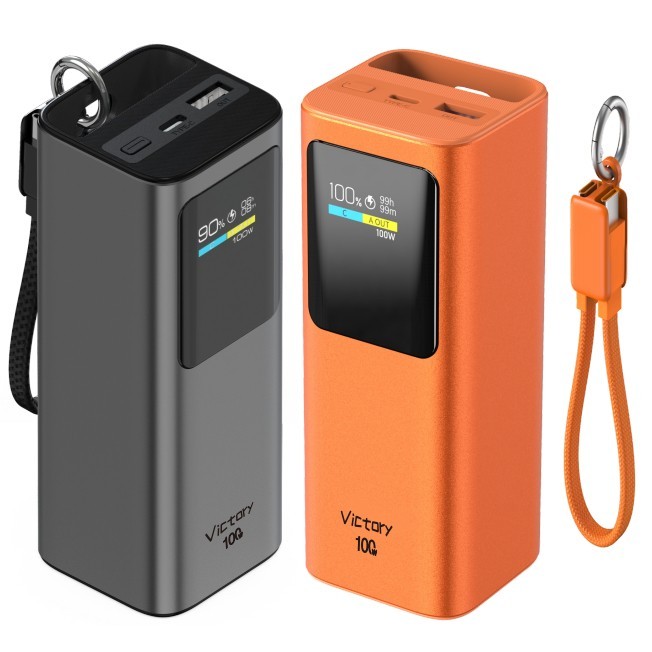 Power Bank 20000mAh 100W Turbo PD USB-C Display TFT Carregador Portátil QC3.0 Compacto