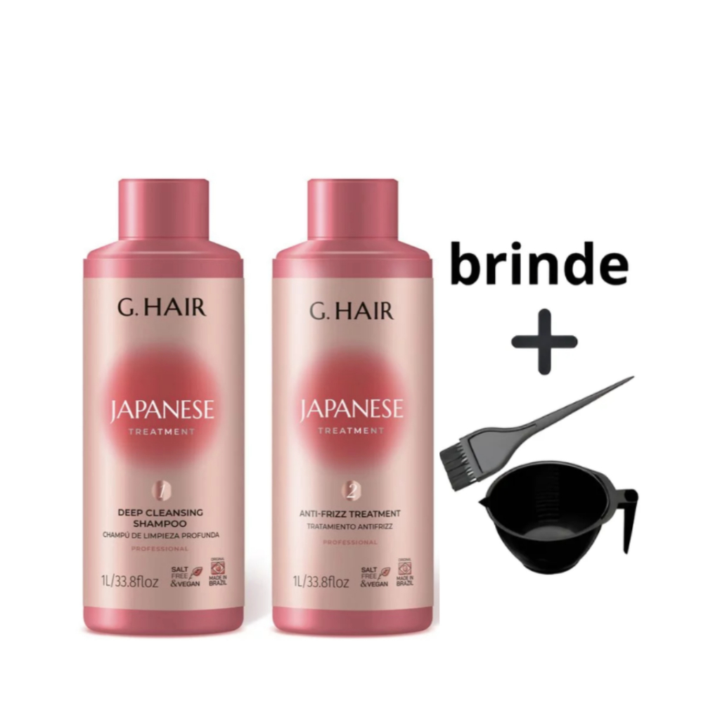 (FULL)KIT Tratamento Japanese G Hair Shampoo + Antifrizz 2x1l