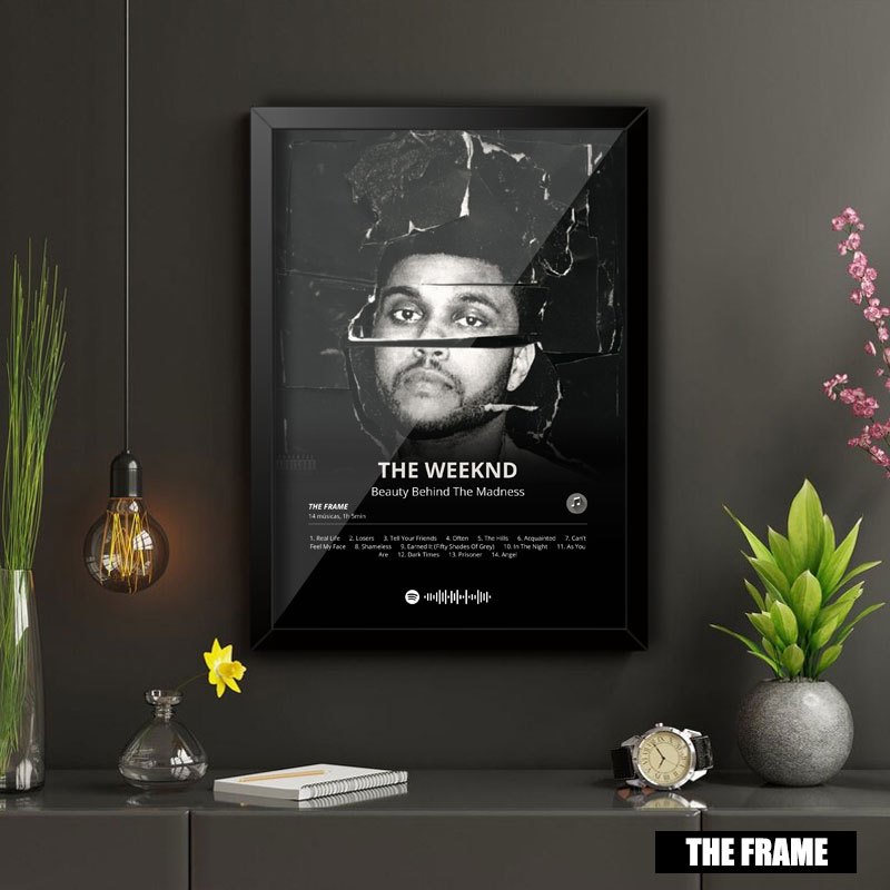 Quadro Decorativo A4/A3 Spotify Album Beauty Behind the Madness The Weeknd