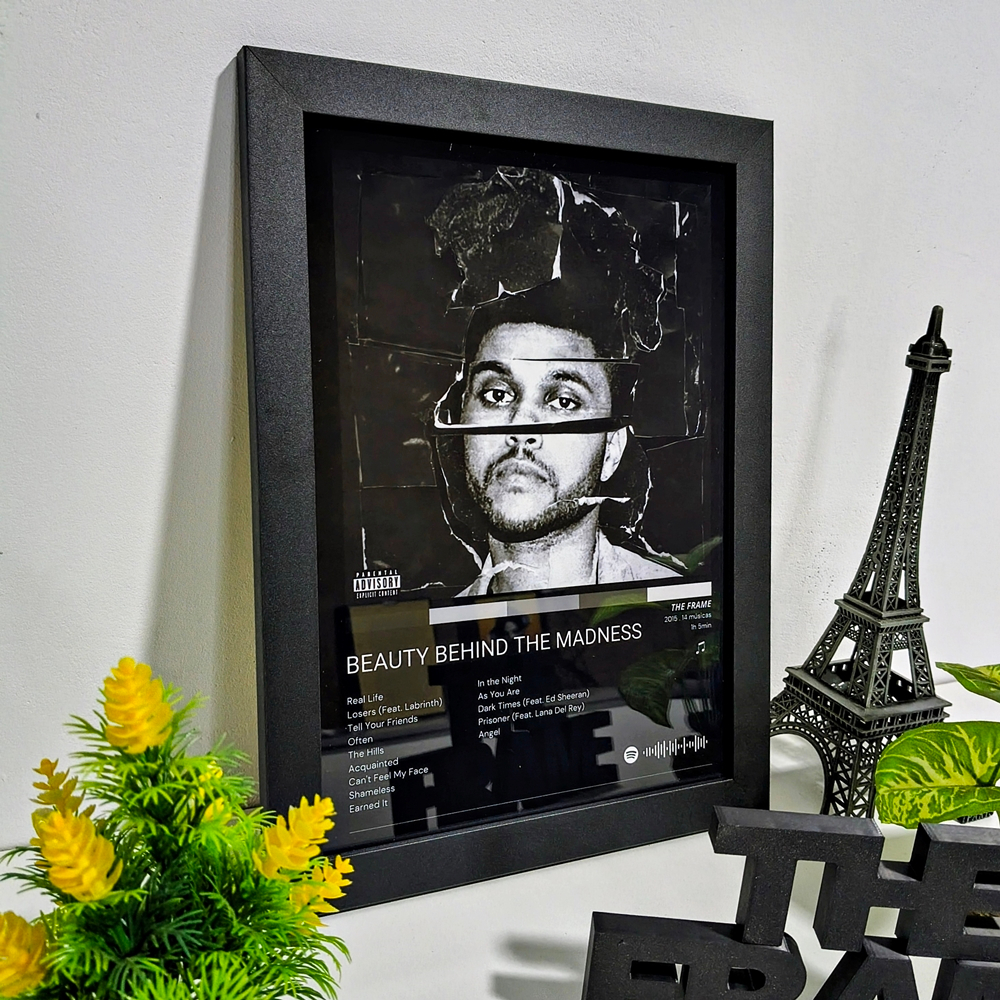 Quadro Decorativo A4/A3 Spotify Album Beauty Behind the Madness The Weeknd