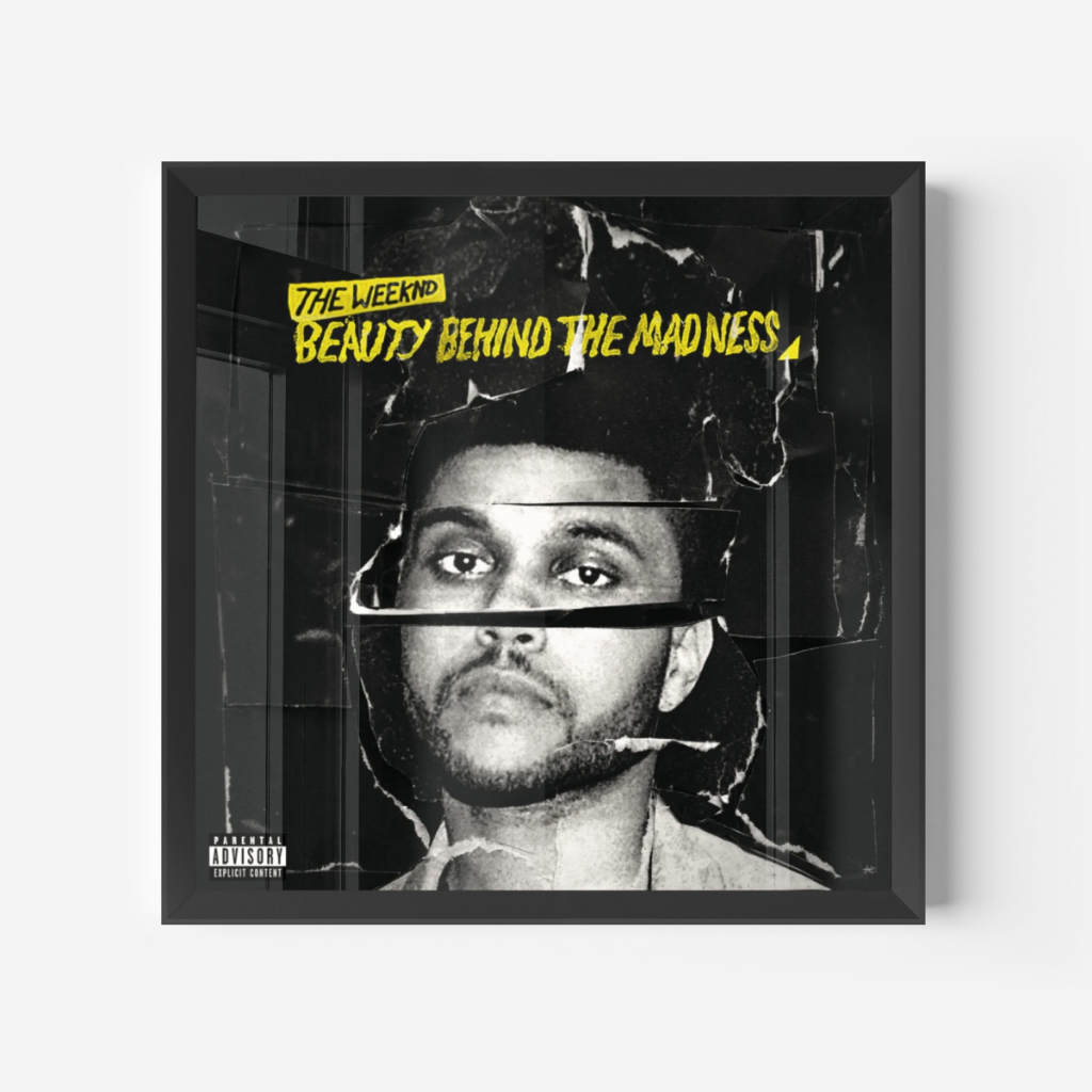 Quadro Decorativo Música R&B Capa Álbum The Weeknd - Beauty Behind the Madness 30x30 Com Moldura