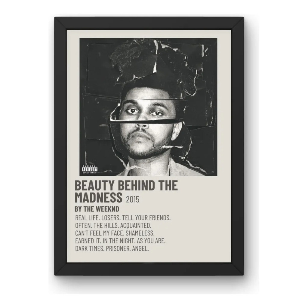 Quadro Decorativo Beauty Behind The Madness 45x33cm Preto