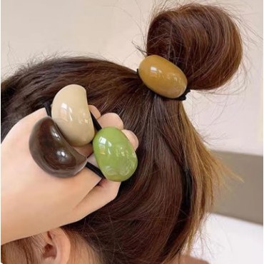 Kit 3 elasticos de Cabelo Grampo Resina para Mulheres, Acessórios para Cabelo Meninas, Headwear, Ponytail Holder,