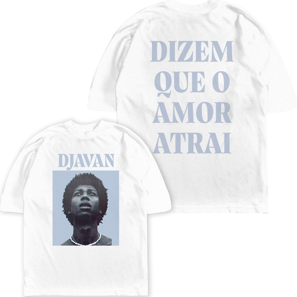 Camiseta Oversized Djavan Dizem que o Amor Atrai Streetwear Harajuku Aesthetic Camiseta Unissex 100% Algodão