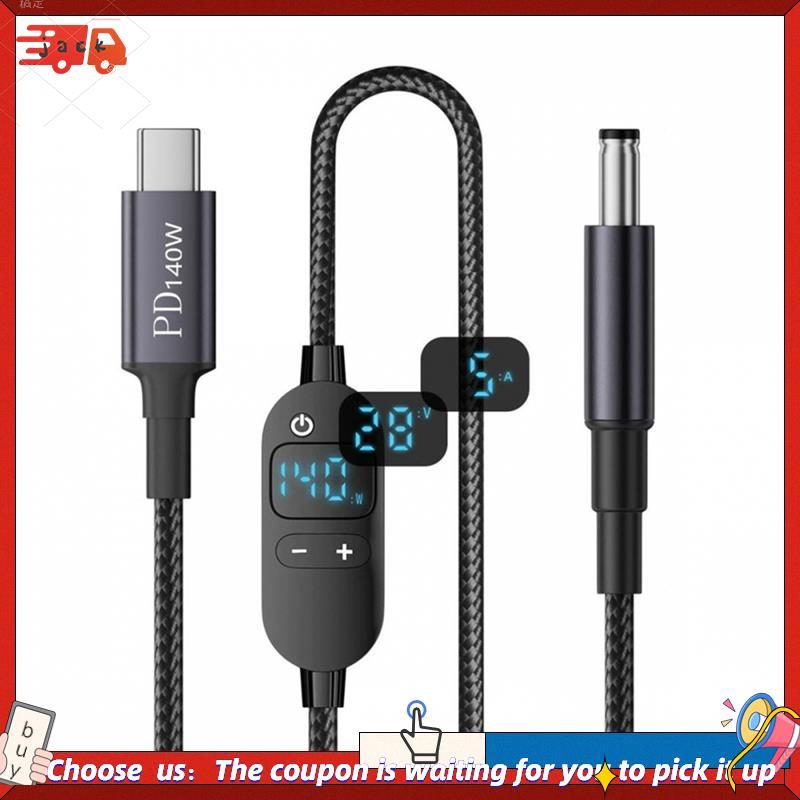 Cabo De Alimentação USB C Para DC Jack 140W Type Laptop