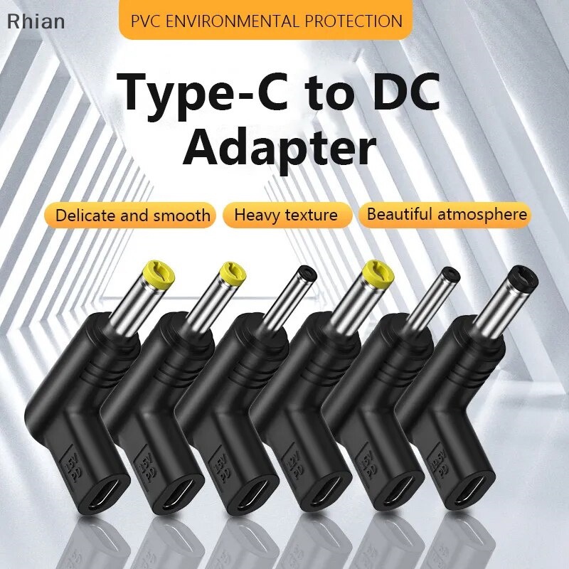 [Rhian] USB C PD Para Alimentação Conector Universal 5/9/12V Type Jack Plug Conversor De Adaptador De Carregamento Venti