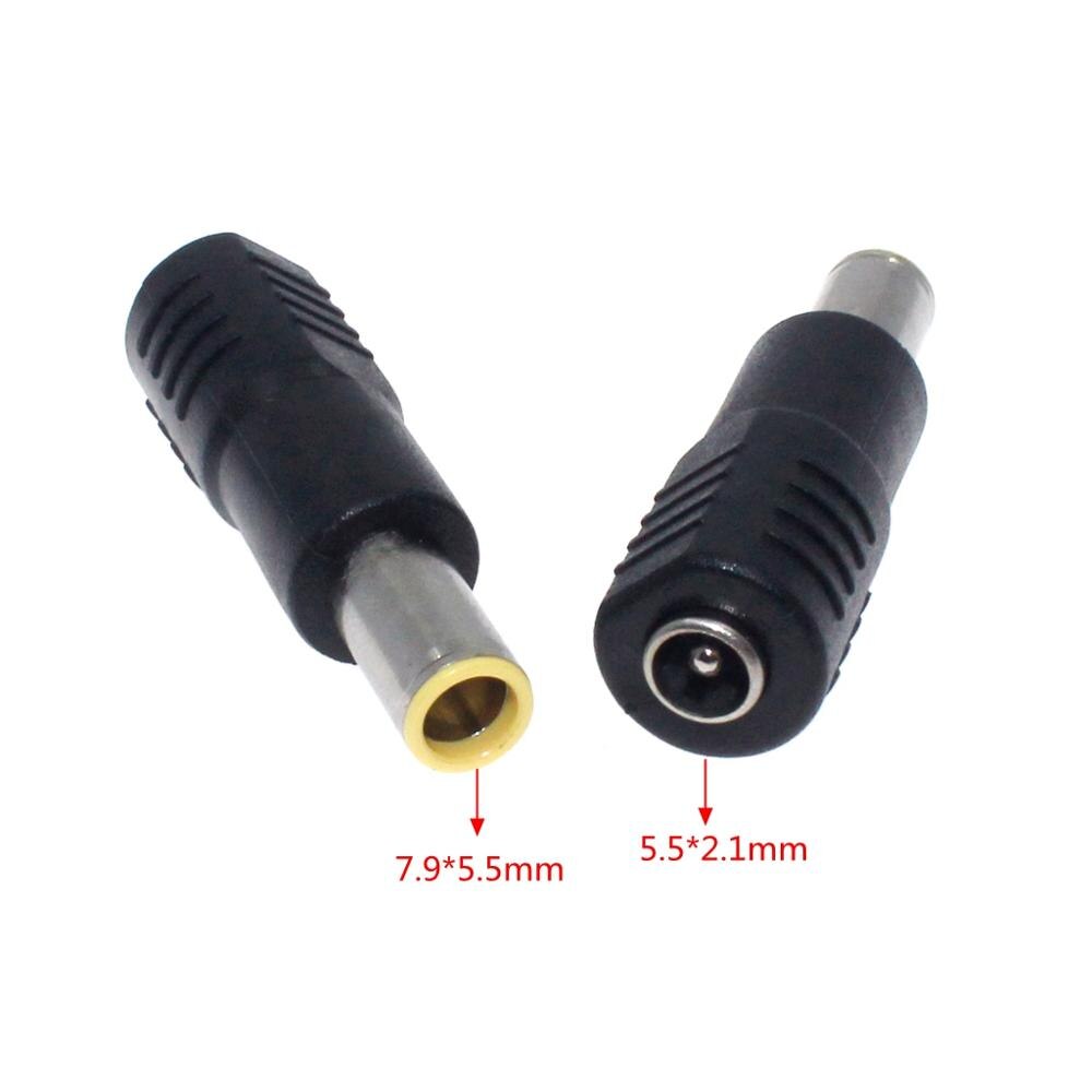 5,5 * 2,1mm Fêmea A 7,9 * 5,5mm Adaptador DC Macho Para Notebooks IBM Lenovo Jack 5,5x2,1 7,9x5,5m