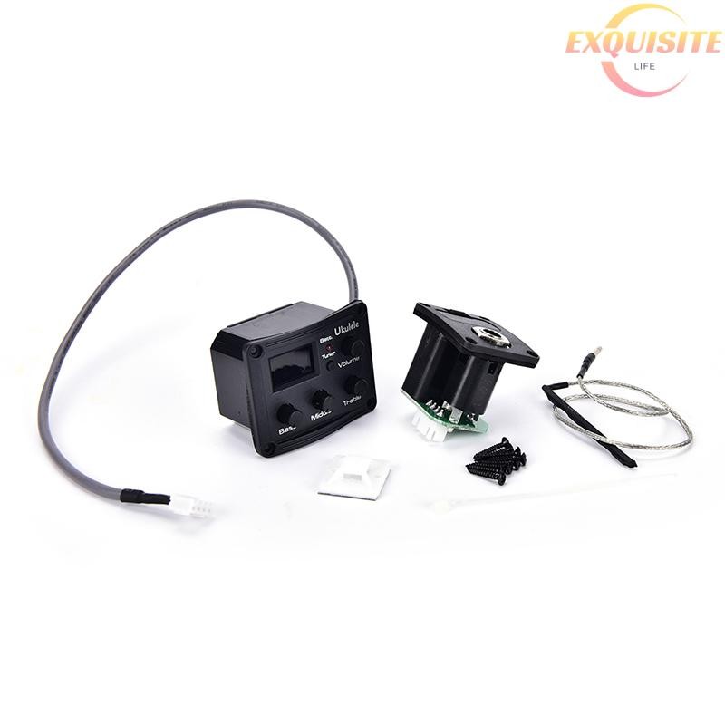 [EL] Ukulele Ukelele Piezo Pickup Pré-Amplificador Equalizador De 3 Bandas Sistema Sintonizador Display LCD Novo