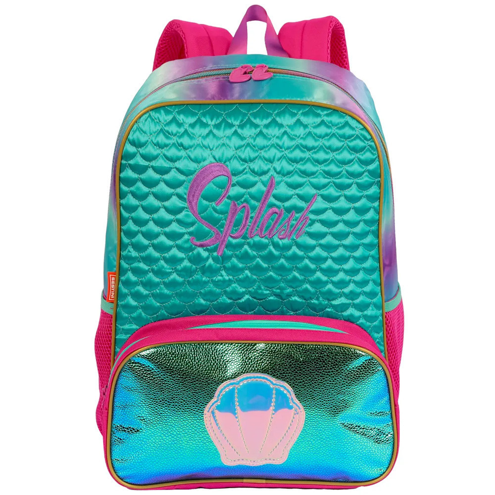 Mochila Infantil De Costas Mermaid E Lancheira Sestini Luxo