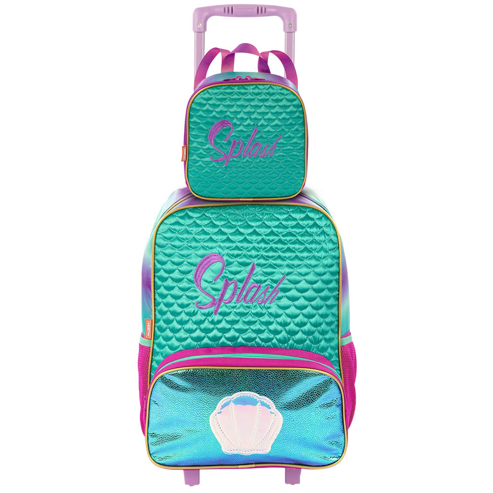 Mochila De Carrinho Mermaid E Lancheira Premium Sestini
