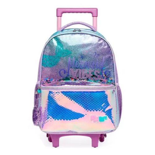 Mochila De Rodinhas Pack Me Fundo Do Mar Mermaid - Lilás