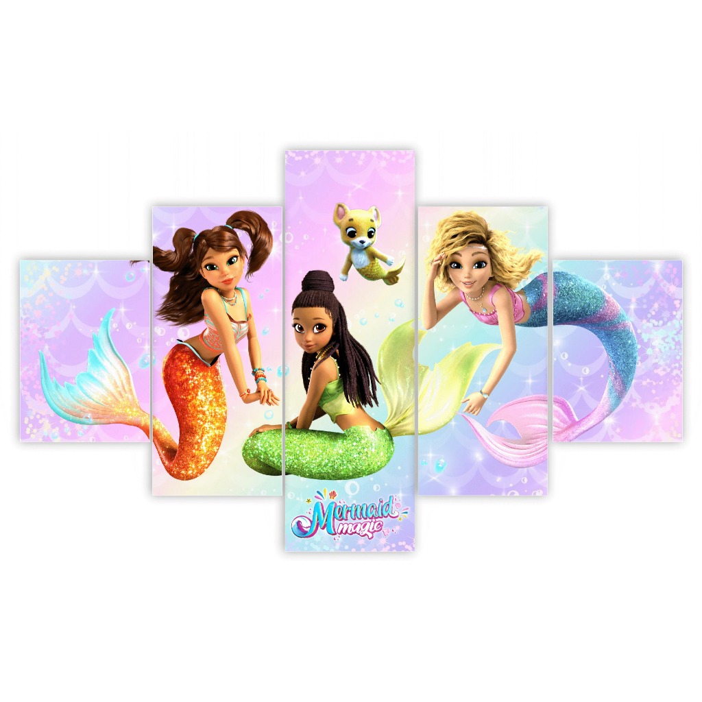 QUADRO DECORATIVO MERMAID MAGIC MERLINDA NERISA SASHA SEREIA PRINCESA