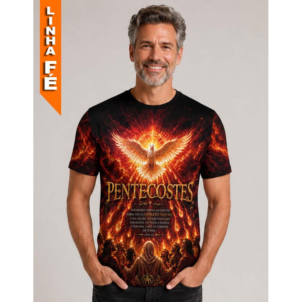 Camisa Espírito Santo Católica Camiseta Pentecostes Unissex Full Print