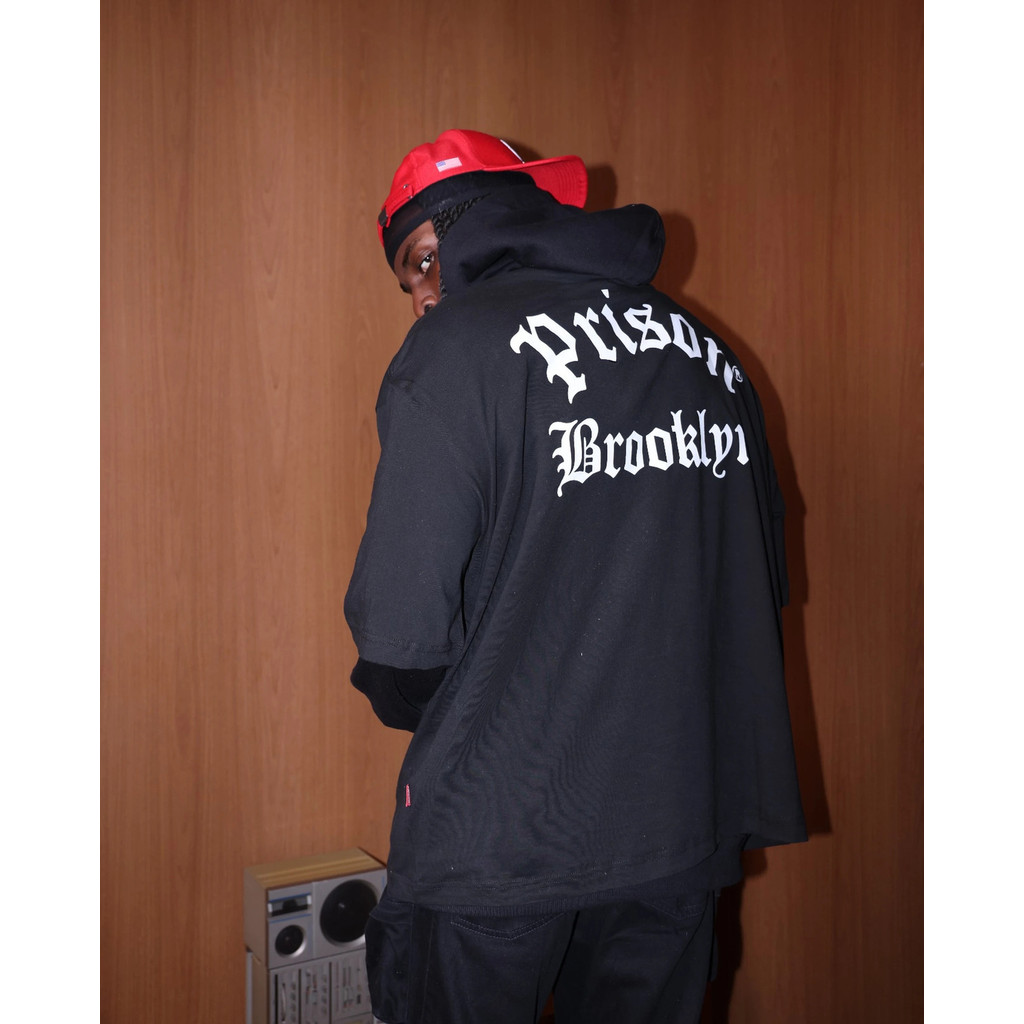 Camiseta Oversized Brooklyn Back Print Preta