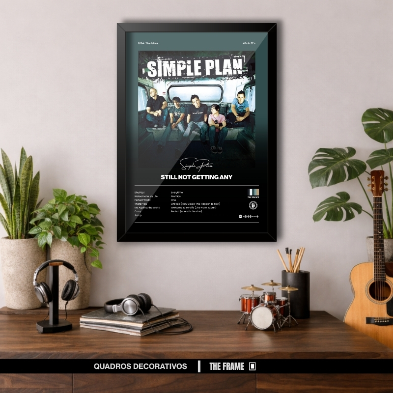 Quadro Decorativo A4/A3 Spotify Simple Plan Album Still Not Getting Any
