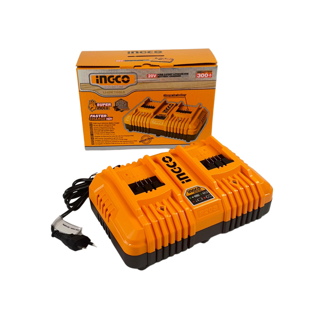 CARREGADOR DE BATERIA INTELIGENTE INGCO 20V 2 PORTAS BIVOLT P20S