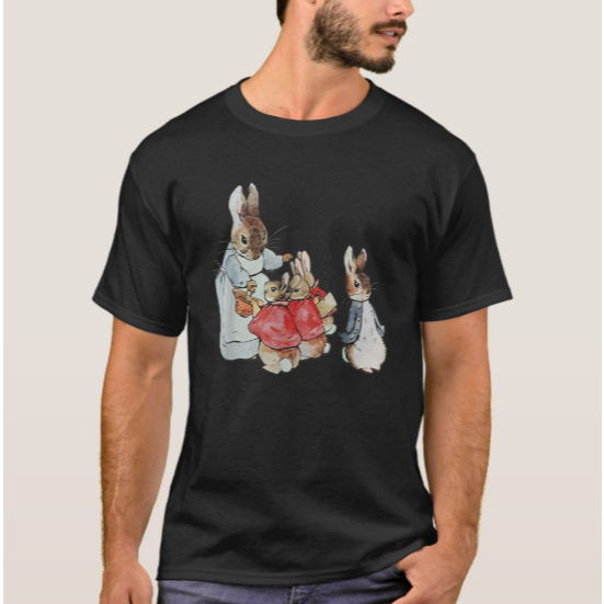 Camiseta Masculina Com Estampa Retro Cottagecore Páscoa Bunny Vintage 100% Algodão