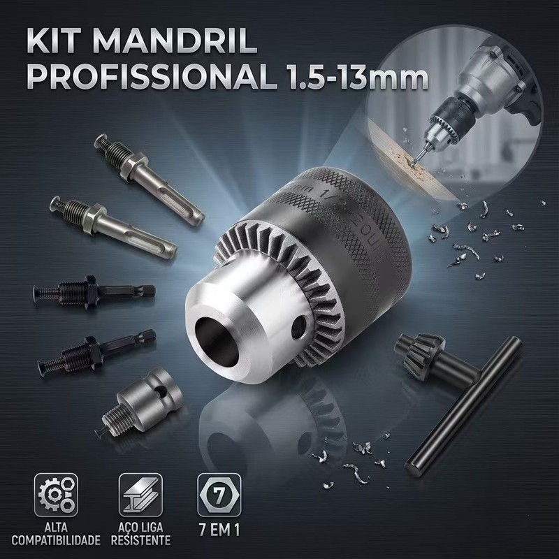 Kit Mandril de Furadeira 1/2