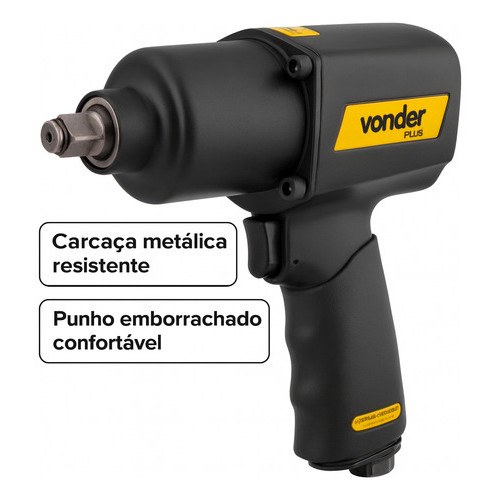 Chave Pneumática 1/2 Uso Industrial Vonder Plus 1220nm Preto 6257128000