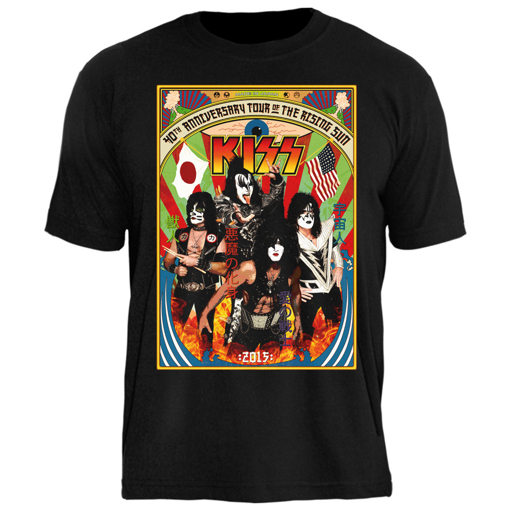 Camiseta Kiss 40 TH Anniversary Tour Of Rising Sun Oficial TS1686 Stamp Rockwear