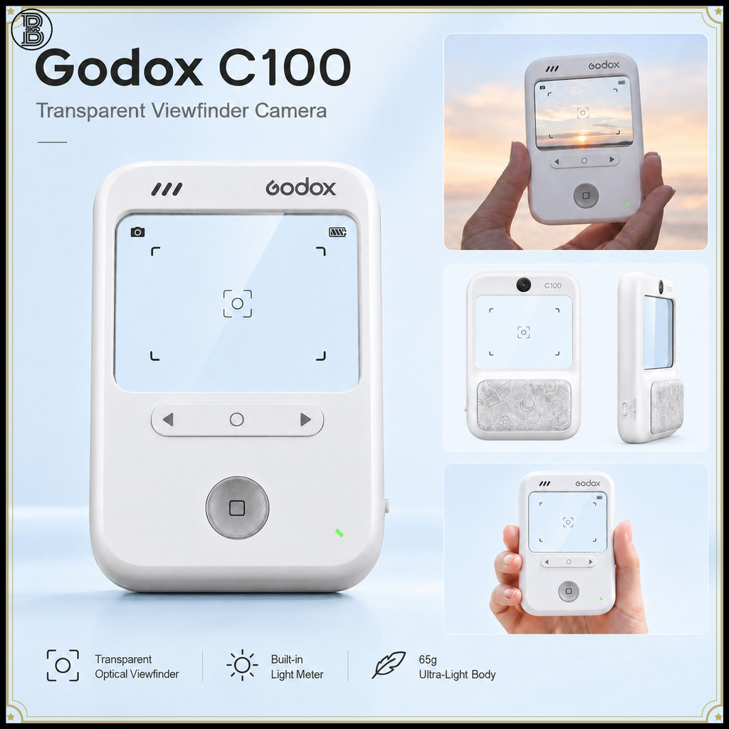 Godox C100 Visor Transparente Mini Câmera De Bolso , Digital 2 Em 1 E Medidor De Luz De Filme , Transferência OTG Para G