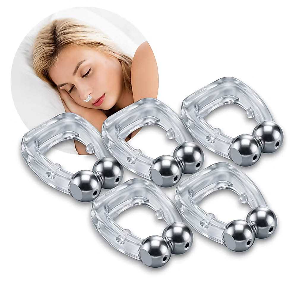 Clip Nasal Kit 5 Magnético Anti Ronco com Silicone Macio e Confortável