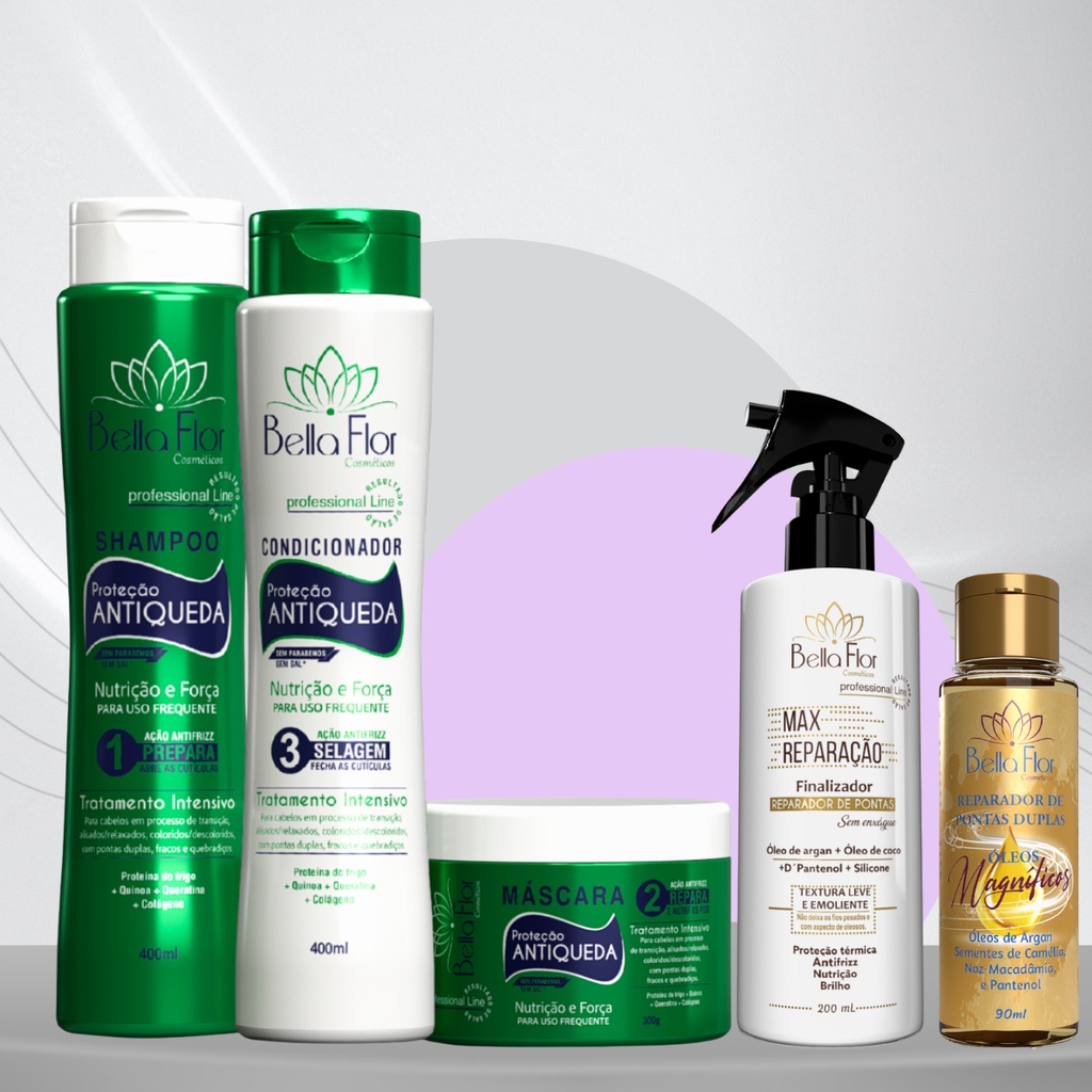 Reparador de Pontas Óleos Magníficos 90ml Argan D-Pantenol Camélia Macadâmia Bella Flor Finalizador Brilho