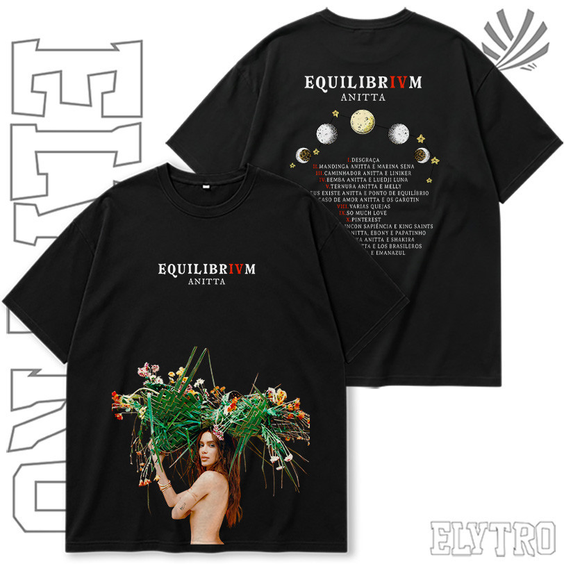 Camiseta Oversized e Básica EquilibrIVM Anitta Streetwear Harajuku Aesthetic Camisa