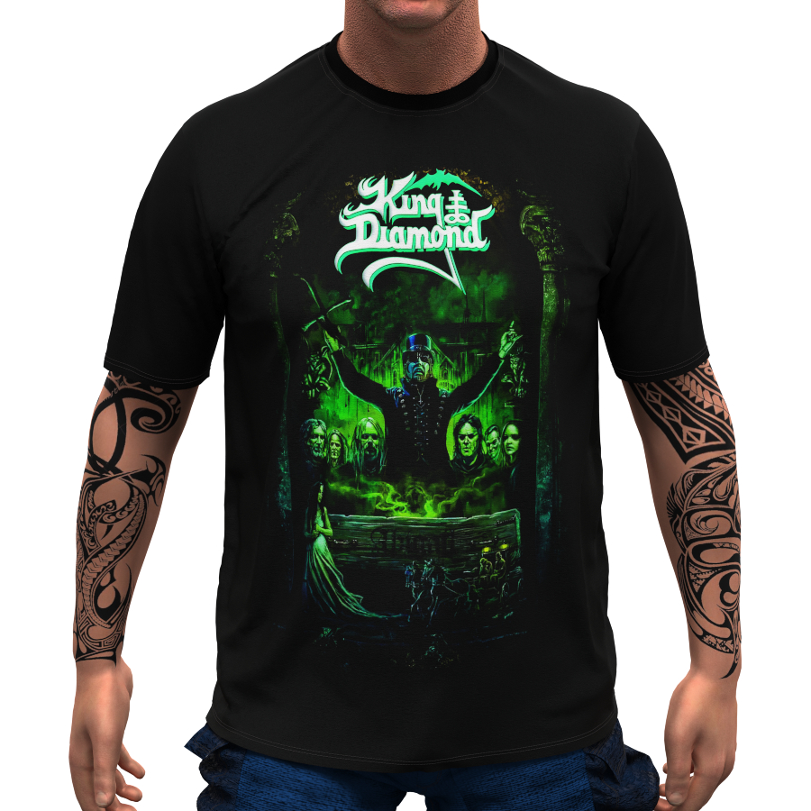 Camiseta King Diamond 100% Algodão Abigail Estampa AI Stamp for All Custom Blusa MercyFull Fate Camisa Personalizada Banda Rock KD 9244