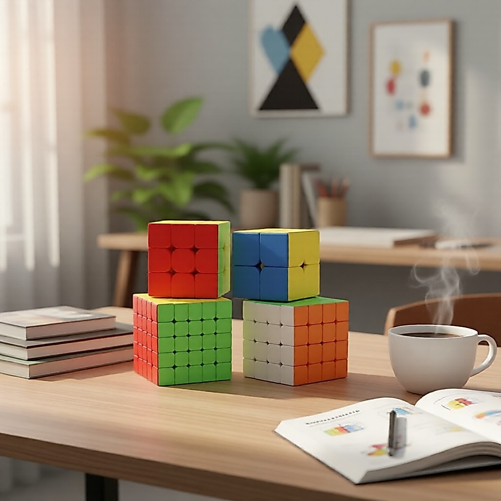 Conjunto de Cubos Mágicos em Caixa Presente 2x2 3x4 4x4 5x5 Kit de Quebra-cabeças WCA para Crianças e Adultos Melhora a