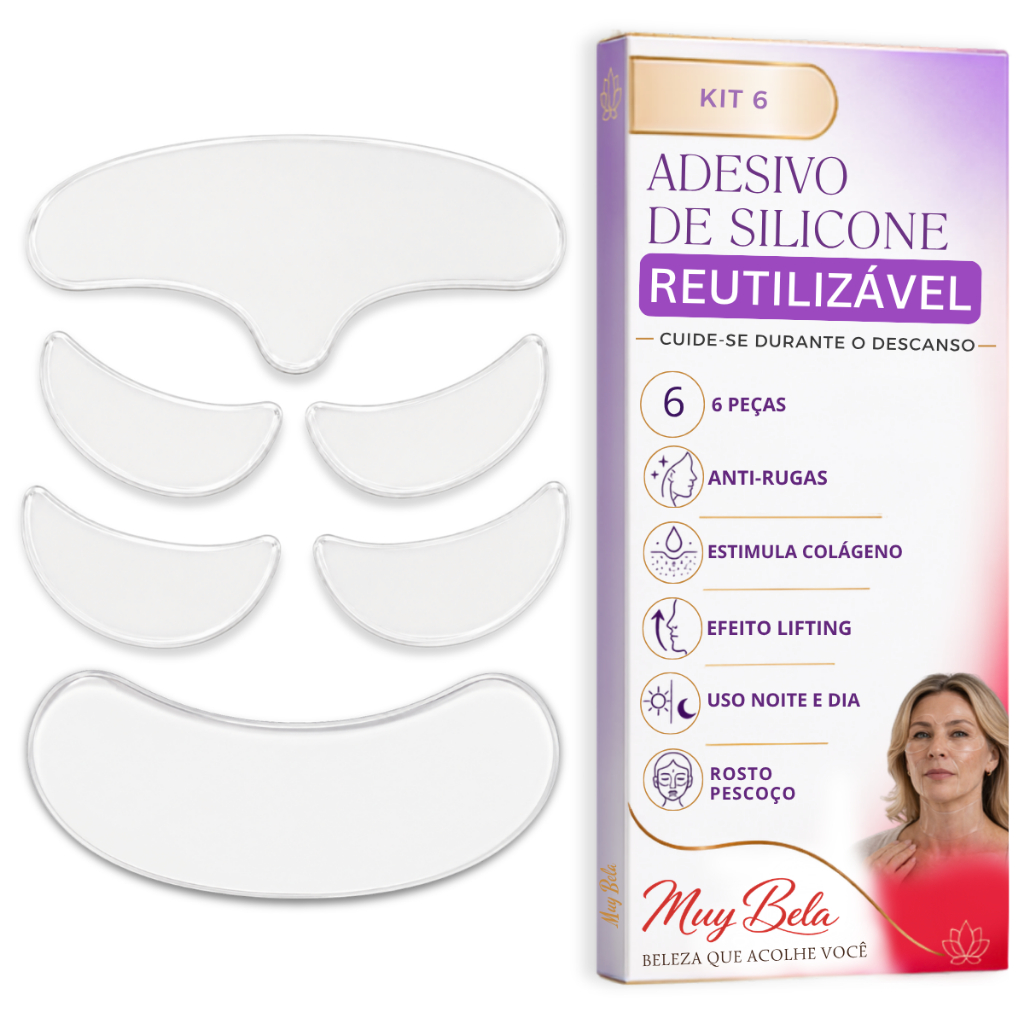 Kit Adesivo Anti Rugas de Silicone Adesivo para Rosto e Pescoço Lifting Facial Skin Care Reutilizável Colágeno Natural