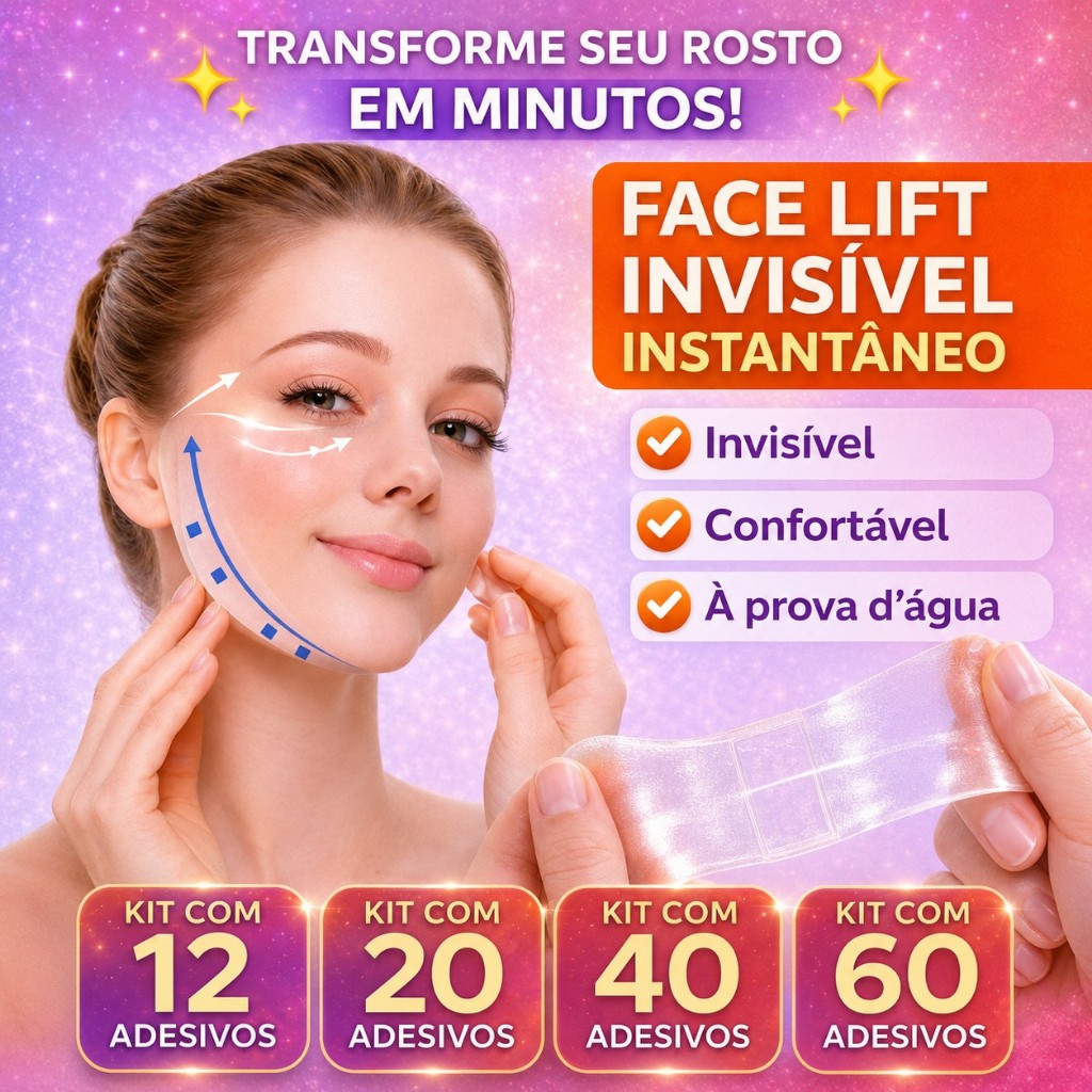 Adesivo Lifting Facial Viral – Rosto Fino em Minutos