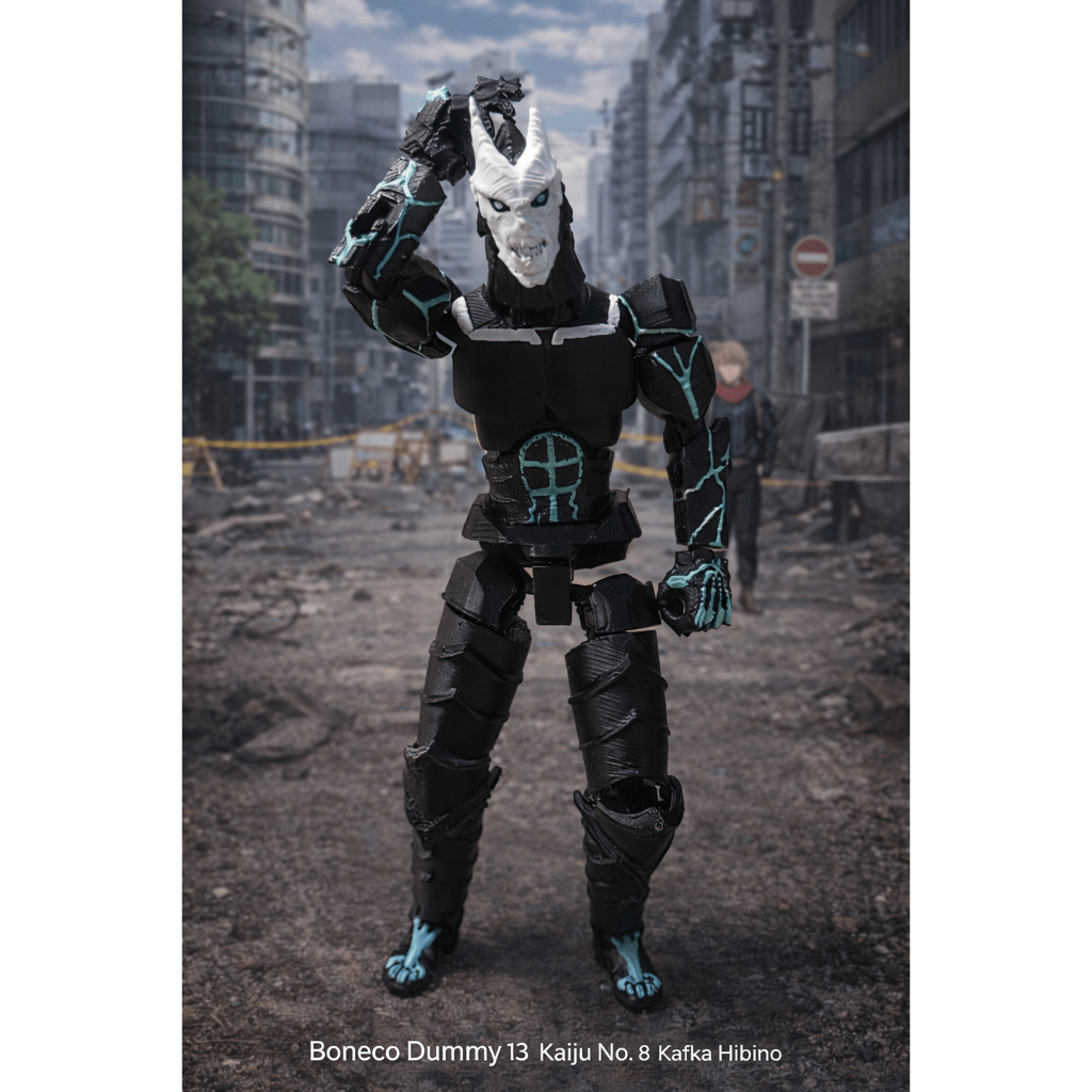 Boneco Dummy 13 Kaiju No. 8 Kafka Hibino Brinquedo Articulado Varias Poses Entregue Montado