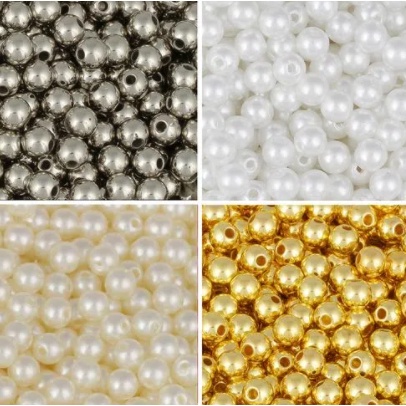 PEROLA ABS C/ FURO 6MM / PCT C/ 100G