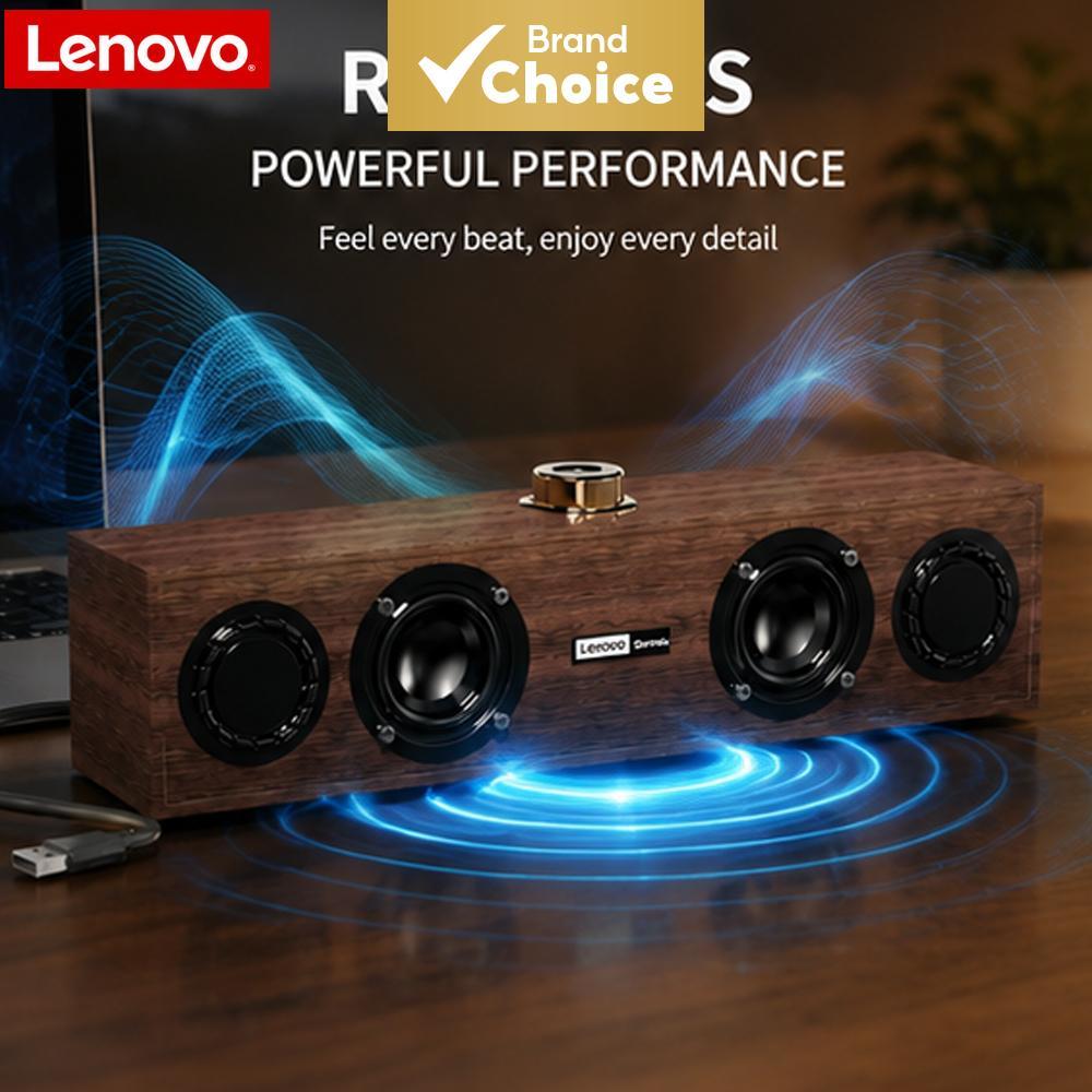 Caixa de Som Lenovo C02 USB Mini Soundbar 360° Estéreo Surround Graves Potentes Plug & Play para PC Laptop e Jogos