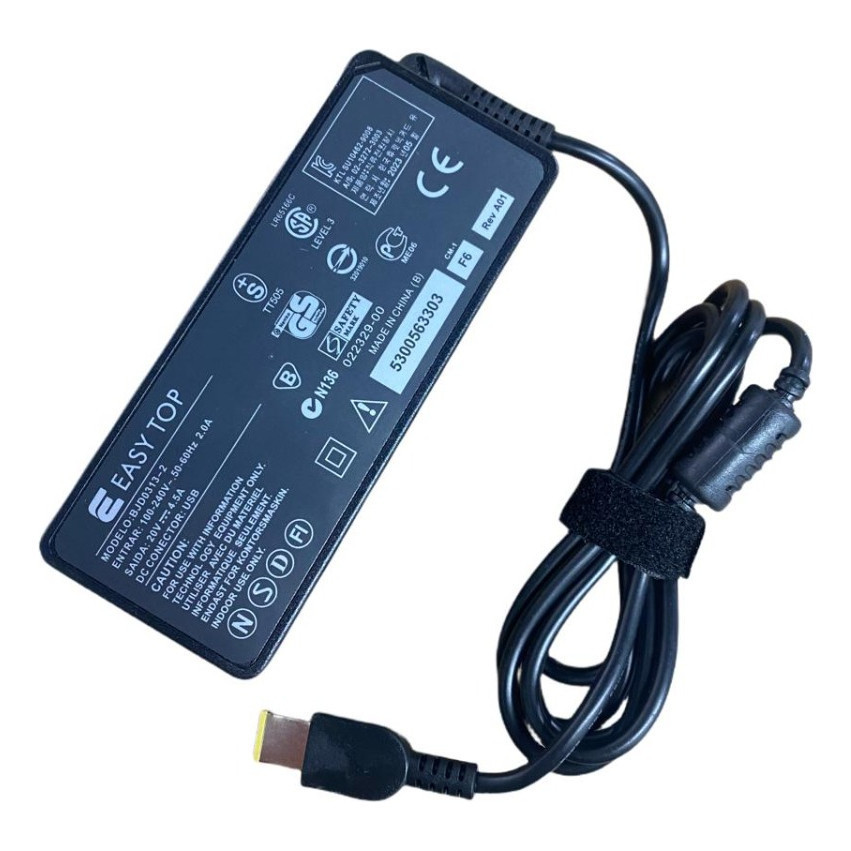 Fonte Carregador Para Notebook Lenovo 20v 4,5a 90w Plug Usb