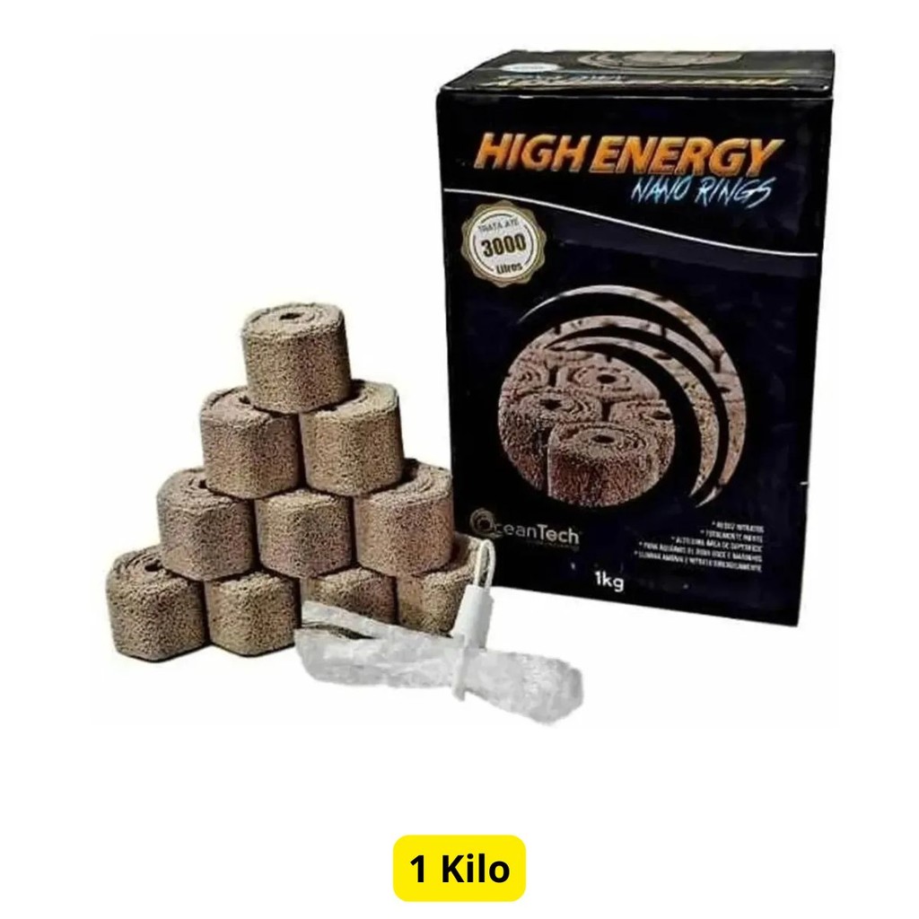 Nano Rings High Energy 1kg Midia Cerâmica Filtrante Para Aquários, Lagos E Fontes - Ocean Tech