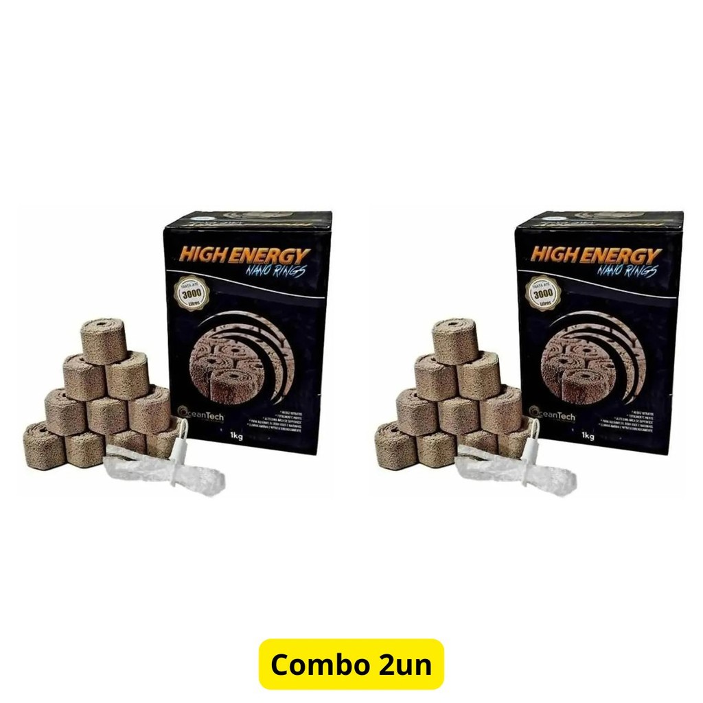 2 Caixas Nano Rings High Energy 1kg Midia Cerâmica Filtrante Para Aquários Lagos E Fontes Ocean Tech