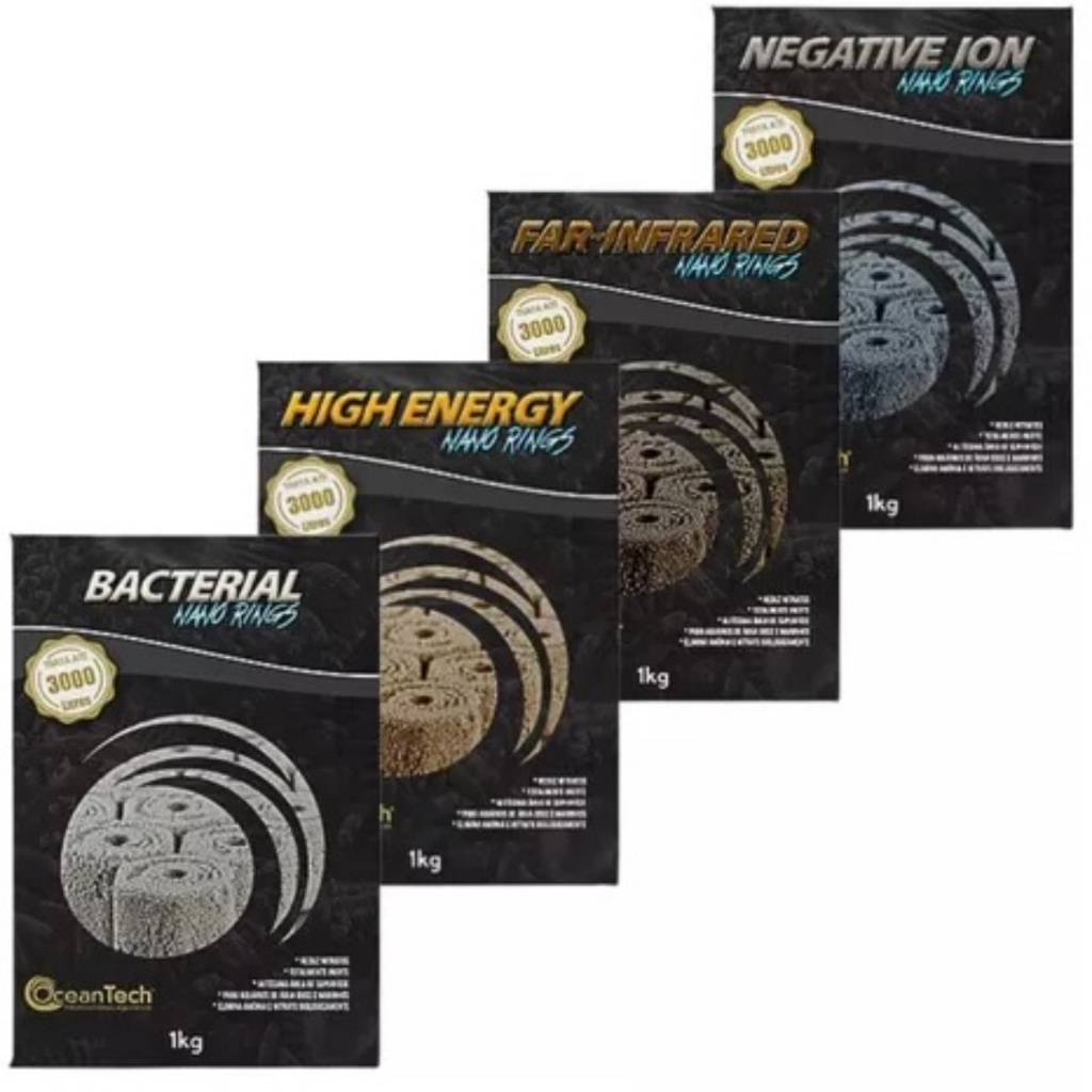 Kit com 4 Caixas de Nano rings sendo 1 Bacterial - 1 Negative Ion - 1 Far-Infared - 1 High Energy