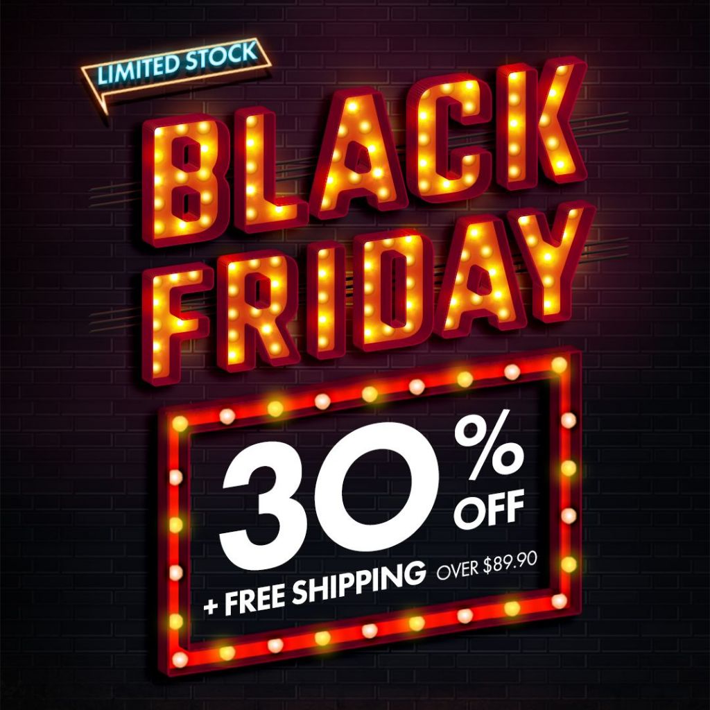 Adesivo Vitrine Black Friday 30% OFF I 1x1 metro VENDA MAIS JÁ