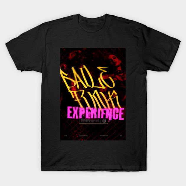 Camiseta Preta Unisex Design com Letras Estilizadas e Imagens Textos 