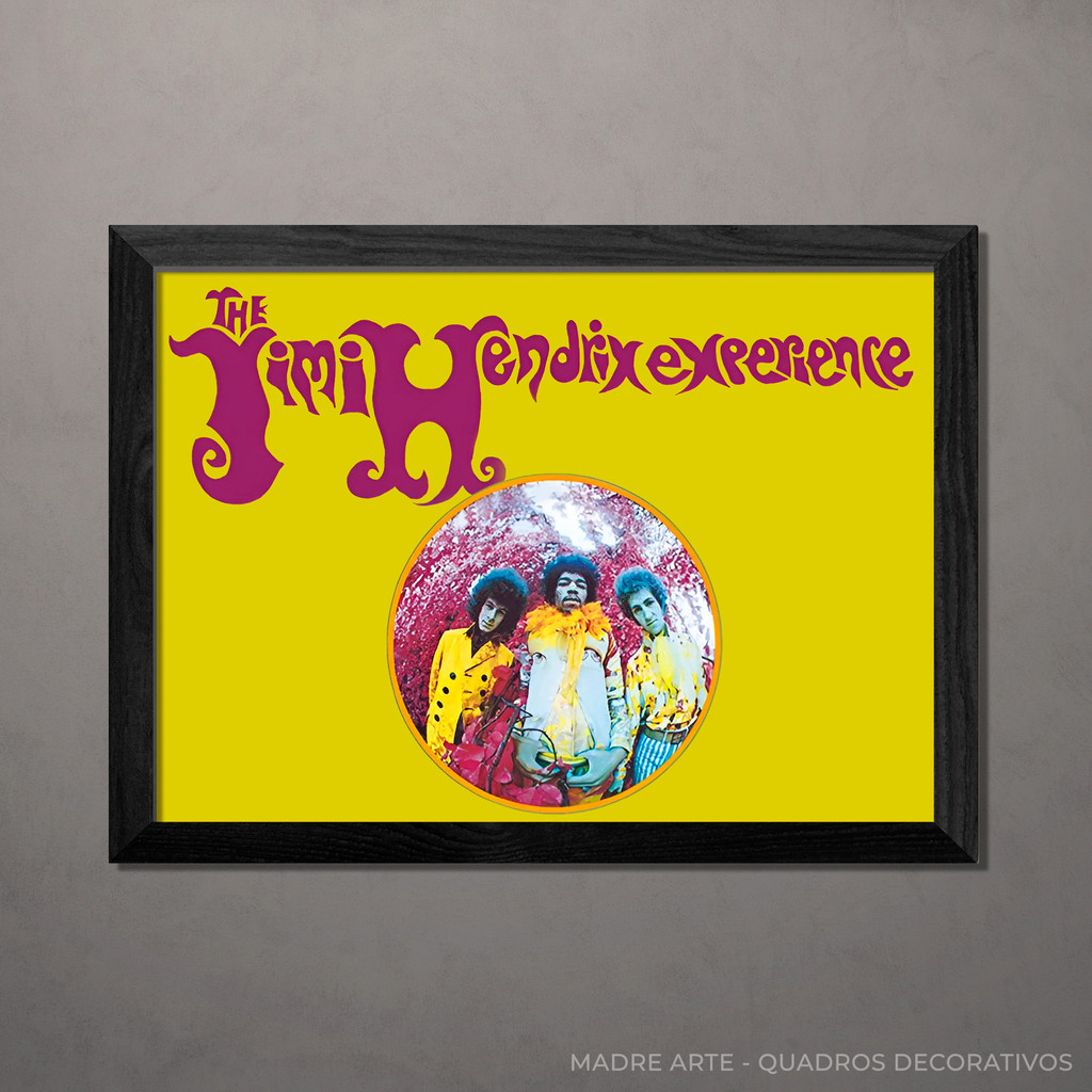 Quadro Decorativo Jimy Hendrix Experience A4 Com Vidro