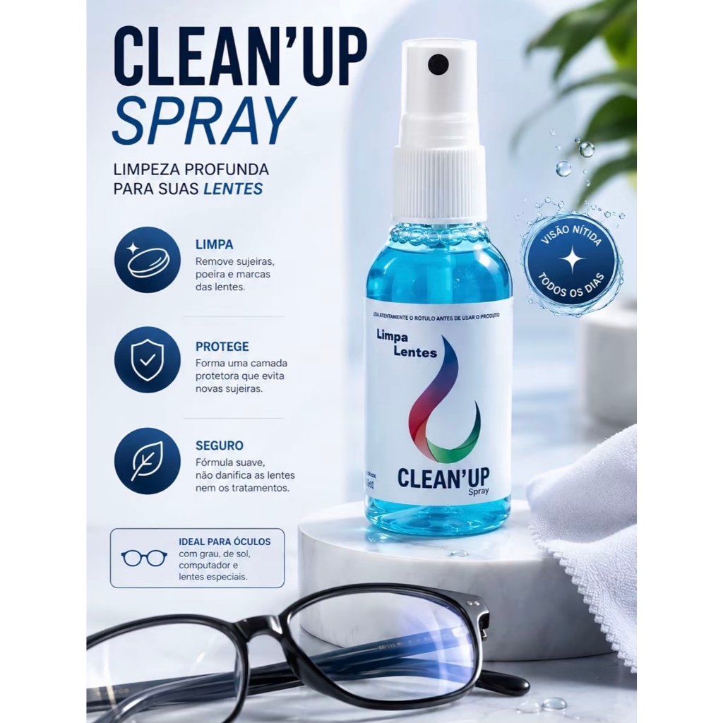 Spray Limpa Lentes para Telas de Óculos/Câmera/Celular/iPad/TV/UP/ 25ml LCD Plasma BR nova