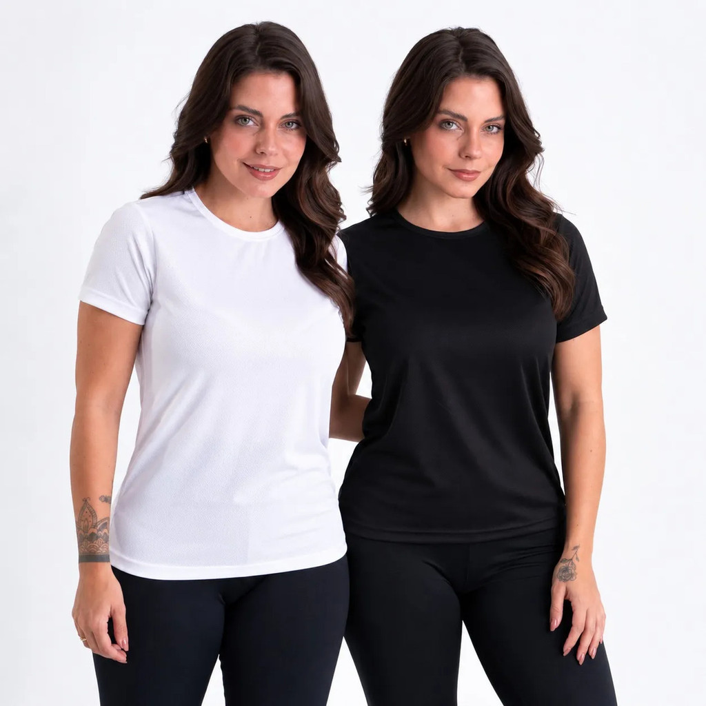 Kit 2 Camiseta Feminina Dry Fit Premium Academia Fitness Uv