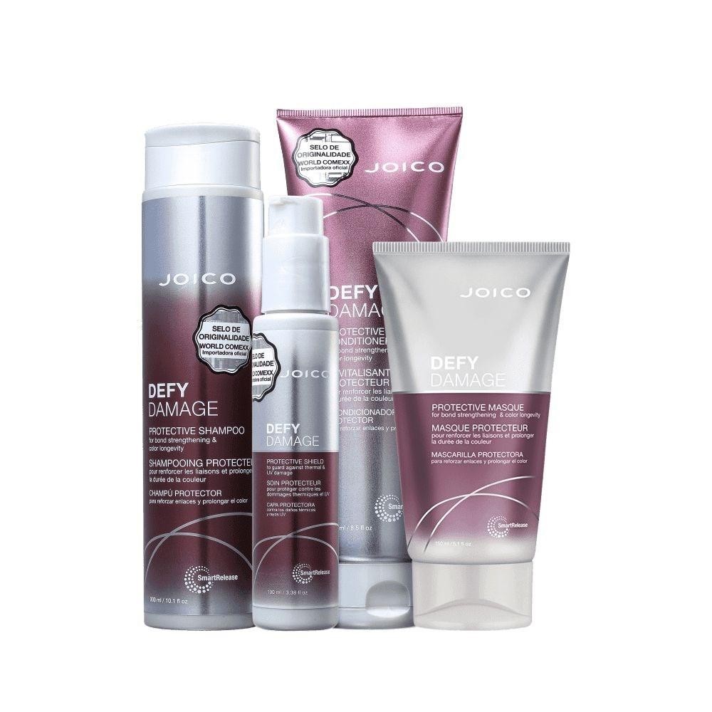 Joico Defy Damage Home Care Shampoo + Condicionador + Máscara e Leave-in
