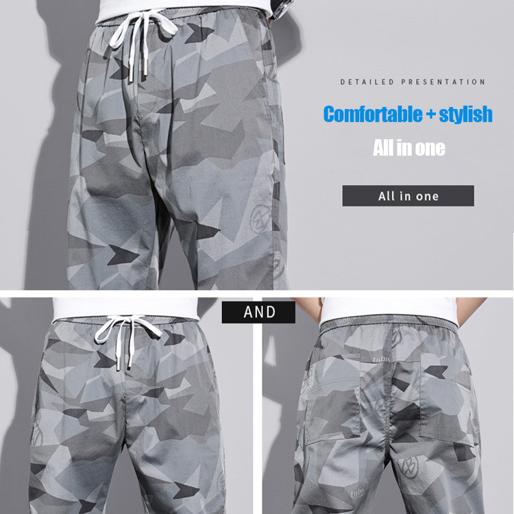 【Estilo Camuflado】[Cool Summer Wear] Men's Summer Camouflage Cargo Jogger Pants Thin Loose Fit Ankle Pants Casual Street